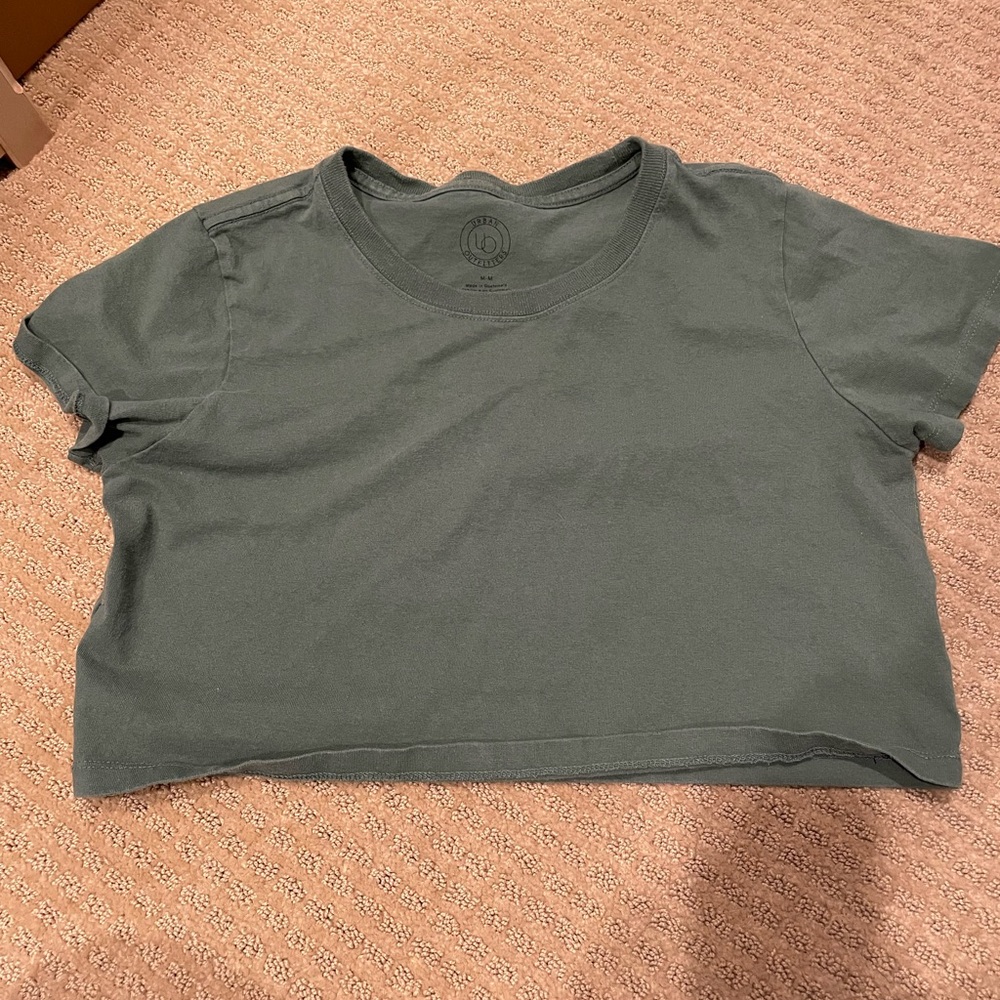 Urban Outfitters Green Short Sleeve Crop Tee